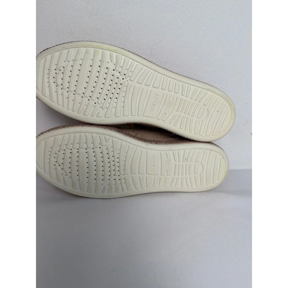 Geox Respira Taupe Suede Satin Ribbon Lace Studded Sneakers Womens 9 39